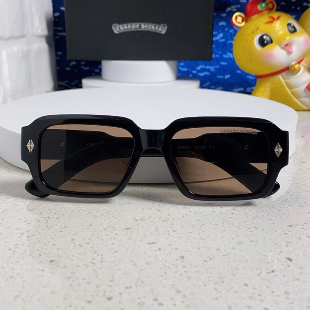 NWT Chrome Hearts Black Frame Brown Lens Sunglasses
